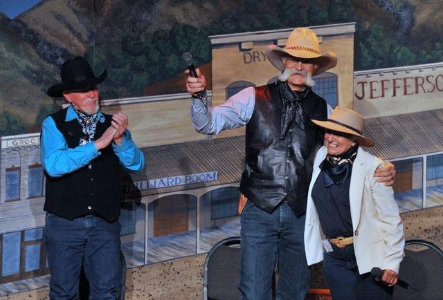 Pic of Terry Nash, Floyd Bear & Carol Heuchan Colorado Cowboy Poetry Gathering Golden Colorado